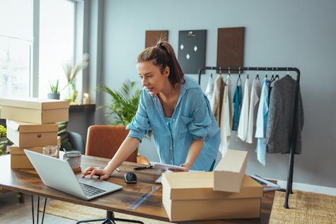 Women, Owener Of Small Business Packing Product In Boxes